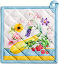 Maison d' Hermine Pot Holders 100% Cotton Heat Resistant Potholders 8" x 8" Hot Pads with Loop BBQ Cooking Baking Gifts for Mothers Day Handling Hot Pans Spring/Summer (Pack of 1, Giverny)