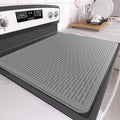 Stove Top Cover for Electric Stove- Range Covers for Electric Stove,Silicone XXL Dish Drying Mat, Glass Cooktop Covers, Flat RV Range top Mats (Gray, 28"x20")