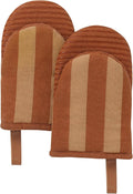 Folkulture Oven Mitts - Set of 2 (5.75"x9") | Oven Mitts with Hanging Loop for Cooking Gifts for Women, Kitchen Decor| 100% Cotton, Silicone Heat Resistant Mini Mitts for Mom