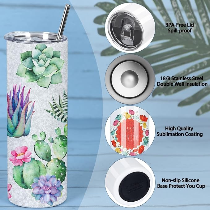 50 Pack Sublimation Tumblers Bulk, 20 oz Stainless Steel Tumbler Blank with Lid and Straw, Individually Boxed
