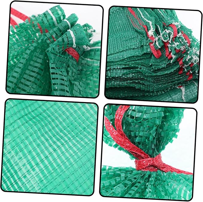 50Pcs Reusable Mesh Produce Bags with Drawstring Storing Vegetables and Fruits Onion Potato Corn Breathable Woven Nylon Storage Bags for Grocery Use