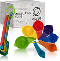 Measuring Cups and Spoons Set of 9, Utensils for Dry and Liquid Ingredients, Copper Kitchen Accessories, Rose Copper Decor for Home, Stackable, Sturdy Stainless Steel (Multicolored)