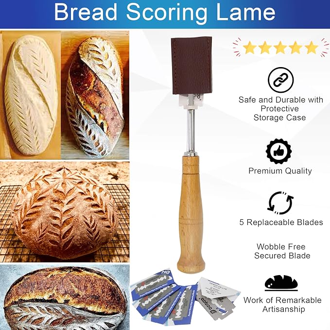 10inch Round Banneton Proofing Basket Set Bread Baking Kit, Dough Scraper, Bread Lame, Danish Dough Whisk Sourdough Proofing Basket Artisanal Bread Making Tools and Supplies Set (10inch round)