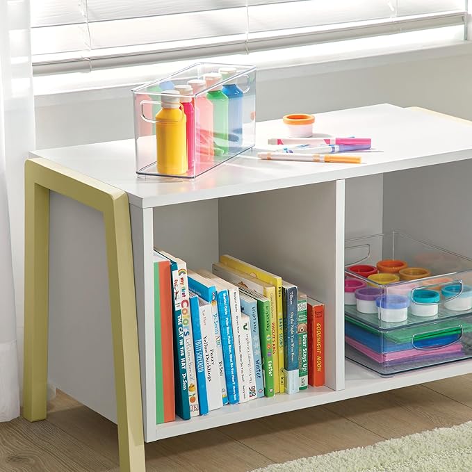 iDesign Stackable Pantry Bins, 2 Small, 2 Medium, and 2 Large Bins, 6 Pack, Clear, Made in USA