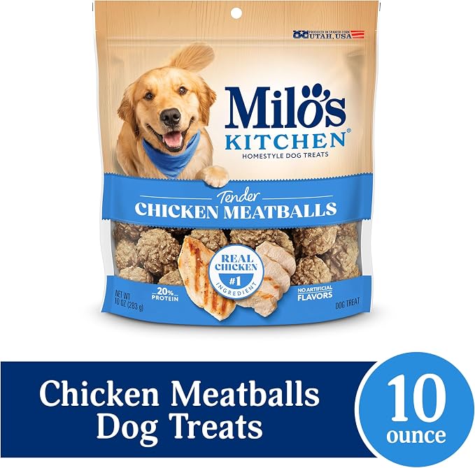 Milo's Kitchen Chicken Meatballs Dog Treats, 10 Ounce (Pack of 5)