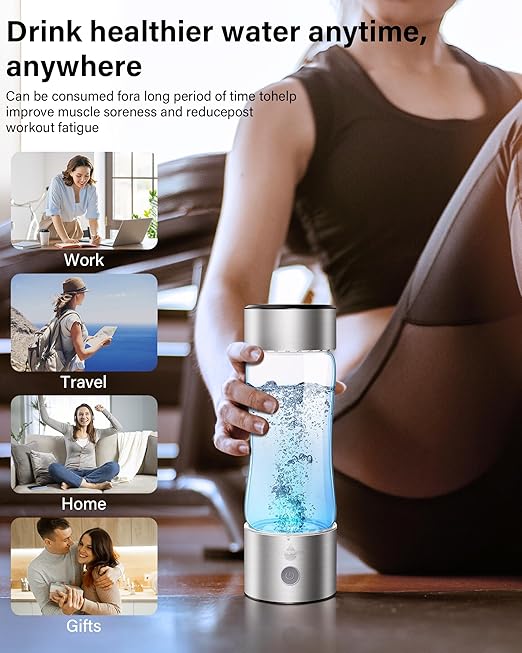 2025 Upgraded Hydrogen Water Bottle, 1600-2000 Hydrogen Water Bottle Generator, Hydroh Hydrogen Water Machine Improve Water in 3 Mins for Home, Office, Travel, Daily Drinking-005