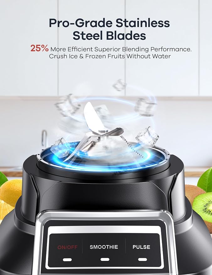 Ganiza Smoothie Blender Max 1800W, Professional Blenders for Kitchen | 64 oz Large Capacity Pitcher, 3 Manual Speeds Maker for Smoothies, Shakes, Frozen Drinks, Sauces, Salsa, Full-Size Countertop