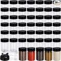 50 Pack 5.5 oz Spice Jars Plastic Clear Empty Bottles with Shaker Lids Bulk Reusable Seasoning Containers for Herbs Spices Powders Glitter