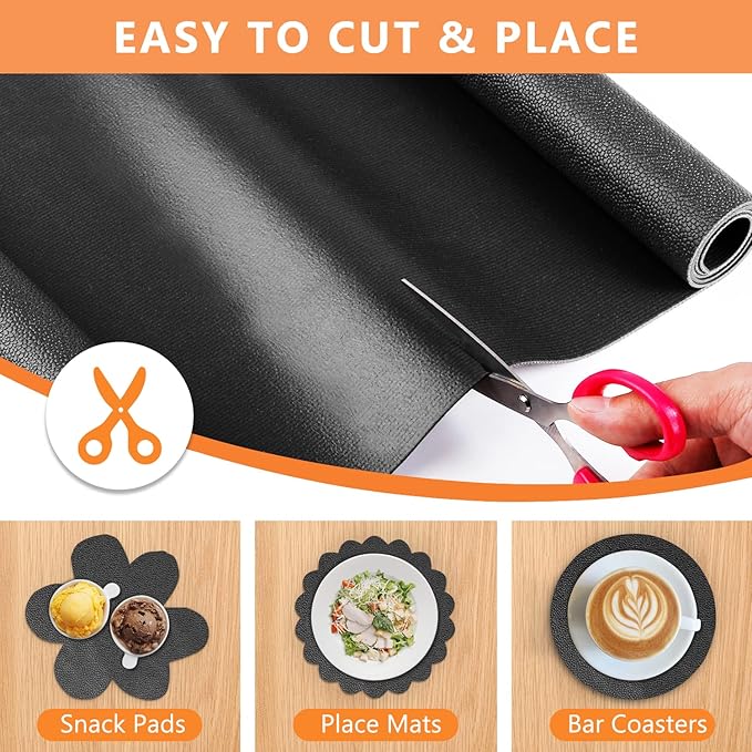 WochiTV Shelf Liner for Cabinets, Drawer Non Adhesive Non Slip Foam Mat for Kitchen, Pantry, Bathroom, Cupboard, Garage, Closet, Shelves, Drawer, Tool Box, Black 23.6 x 236 inches