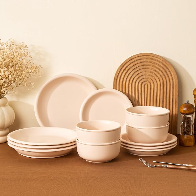 Timeworn Clay Cereal Bowls, Set of 4, 6-Inch, Creamy White | Hand-Finished Stoneware, Farmhouse Style, Microwave Safe, Dishwasher Safe