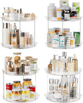 LAMU 2 Tier Lazy Susan Turntable Organizer for Cabinet, 9'' Rotating Spice Rack for Kitchen, Pantry, Countertop, Bathroom, Vanity, Under Sink, Medicine Cabinet Organizer, 4 Pack