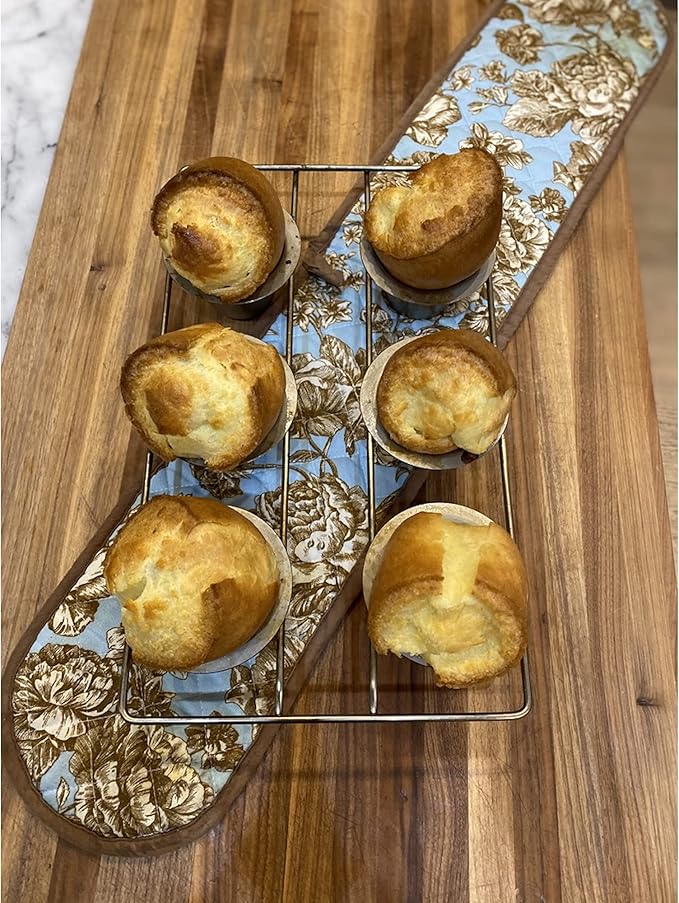 Fox Run Popover, Yorkshire Pudding and Cupcake Pan, 6 Cup, Stainless Steel | Bake Popovers & Yorkshire Pudding | Durable Stainless Steel | Consistent Results | 6 Cup Pop Over Baking Pan | Baking Gadget