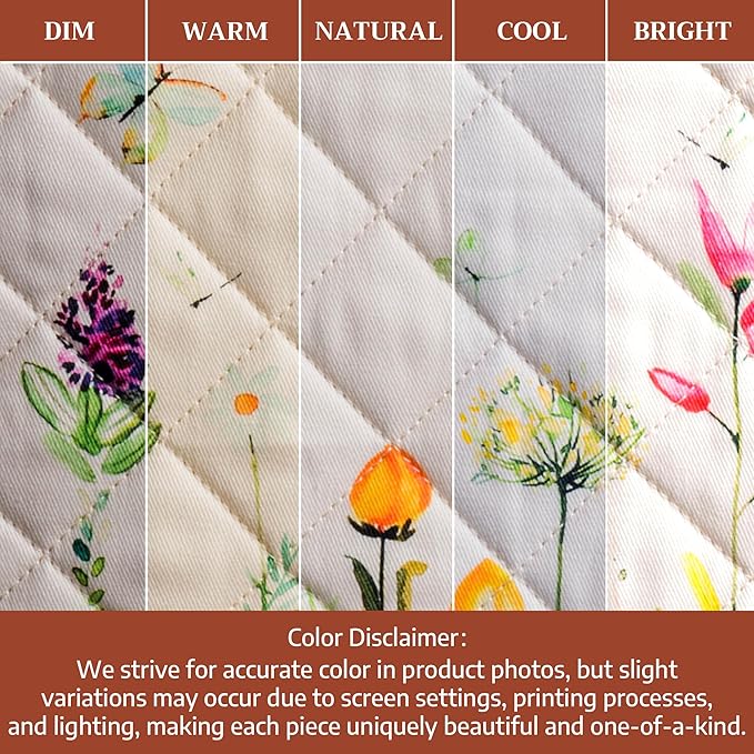 Maison d' Hermine Pot Holders 100% Cotton Heat Resistant Potholders 8" x 8" Hot Pads with Loop BBQ Cooking Baking Gifts for Mothers Day Handling Hot Pans Spring/Summer(Pack of 1, Botanical Fresh)