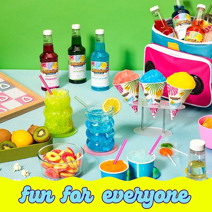 Hawaiian Shaved Ice Coconut Syrup - Nut Soy Dairy Free - Flavor Fluffy & Crunchy Snow Cones - Shelf Stable - Makes 8 Servings - 16 ounces