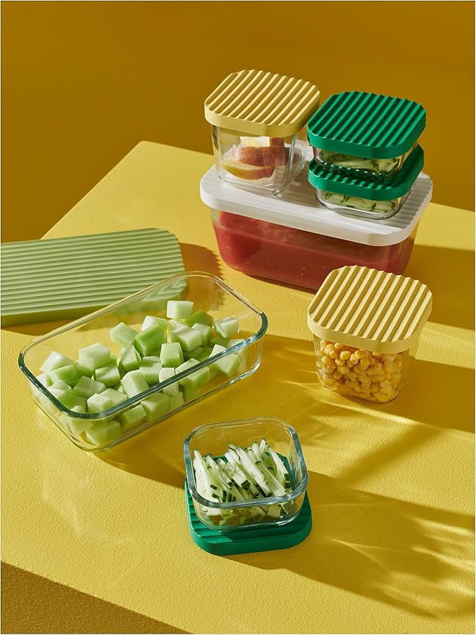 ProTuning HAVSTOBIS Food container with lid, set of 5, transparent/multicolour