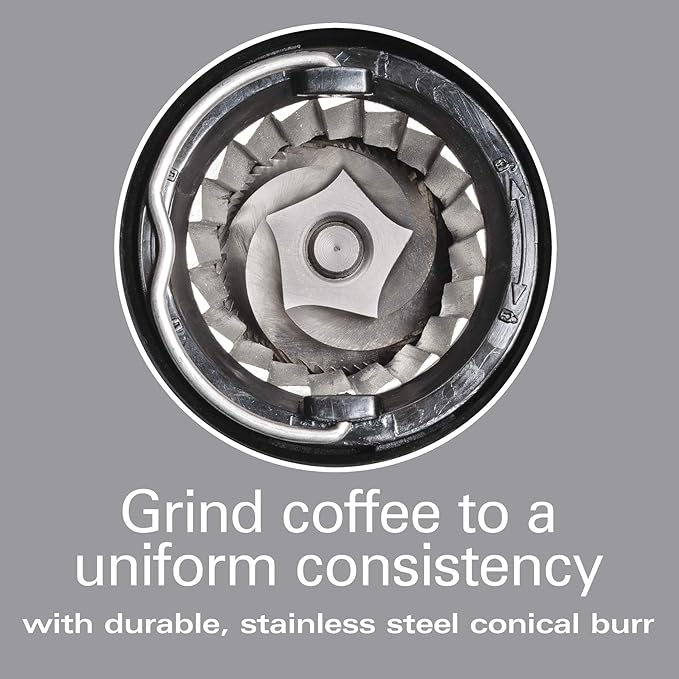 Hamilton Beach Professional Hamilton Beach Professional Stainless Steel Conical Burr Digital Coffee Grinder, 39 Adjustable Grind Settings, Black (80405)