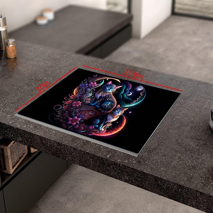 Stove Cover Stove Covers For Electric Stoves Foldable Multipurposeglass Top Protector Thick Natural Rubber Anti-Slip Coating Expands Usable Space (27.9inx20in) (cat33)