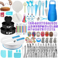 Makmeng 722pcs Cake Decorating Kit - Baking Supplies with Springform Pans, Cake Rotating Turntable, Icing Piping Bags and frosting Tips Set - Cake Decorating Tools for Beginners