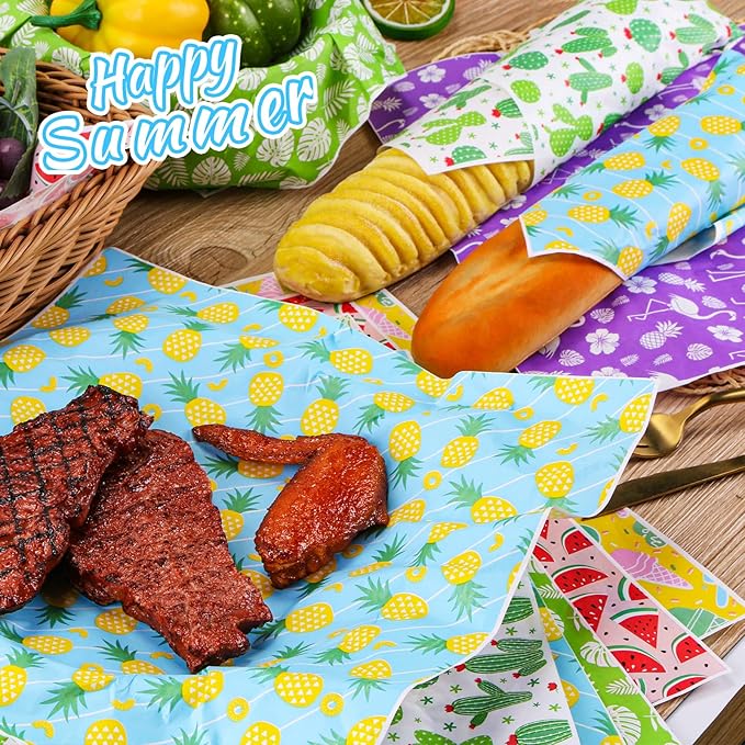 480Pcs Wax Paper Dry Waxed Deli Paper Sheets 12x12 inch Sandwich Wrap Parchment Papers Burger Wrapper Food Wrapping Papers Basket Liner for Food Home Kitchen Picnic Carnival Summer Beach Party Favors