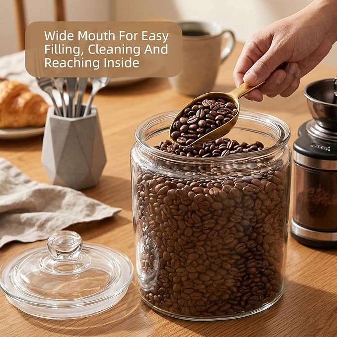Masthome 1 Gallon Glass Jar with Lid,Large Glass Cookie Jar,Wide Mouth,Dishwasher Safe,Large Clear Jar,Storage Containers with Lids For Flour,Nuts,Cookies,Snacks