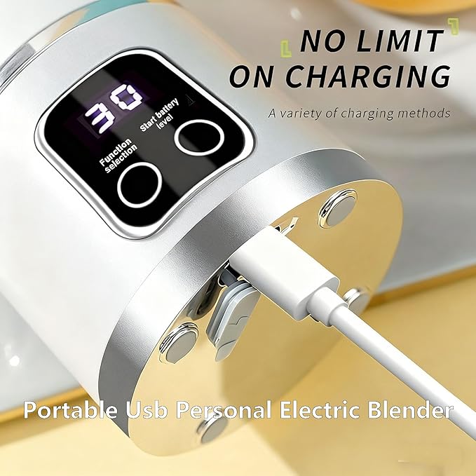 Digital Multimode Juicer Blender - Smart Led Display, Portable Usb Personal Electric Blender, Juicer Shakes And Smoothies Blender For Smoothies Liquid Diet, Shakes, Leak Proof Design (2PC-D)