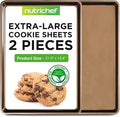 NutriChef Nonstick Extra Large Baking Sheets – 22 x 16 Inch Mega Cookie Sheet Pans for Baking & Roasting – Warp-Resistant Thick Gauge Cookie Tray Set , Oven & Dishwasher Safe – 2 Pack