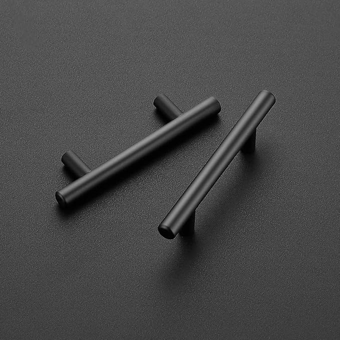 Ravinte 50 Pack | 5 Inch Cabinet Pulls Matte Black Stainless Steel Kitchen Drawer Pulls Cabinet Handles 5 Inch Length, 3 Inch Hole Center