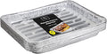Pack of 25 Disposable Aluminum Broiler Pans – Good for BBQ, Grill Trays – Multi-Pack of Durable Aluminum Sheet Pans – Ribbed Bottom Surface - 13.40" x 9" x 0.85"