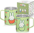Dragon Glassware | Miffy Stainless Steel Camp Mug with Lid, 12 oz - Green | Nijntje Insulated Camping Mug For Coffee, Tea, Matcha & Hot Beverages; Miff Mug with Lid