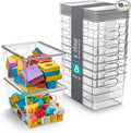 Sorbus Large Clear Plastic Bins with Lids – Stackable Organizer for Toys, Clothes, Medicine, Makeup, Closet, Art Supplies, Bathroom, Shoes – 8 Pack