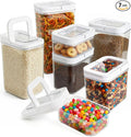 ECOBERI Airtight Food Storage Containers for Pantry, 7 Piece Set, FlipLock One-Hand Seal, Stackable, BPA-Free, Airtight Lids for Flour, Sugar, Cereal & Snacks
