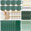 Baby Shower Prizes for Game Winners Baby Shower Games Prizes Ceramic Mugs with Metal Spoons Woven Coasters Notebooks Scented Candles Gift Bags Wedding Bridal Shower Favors for Guests (8, Green)