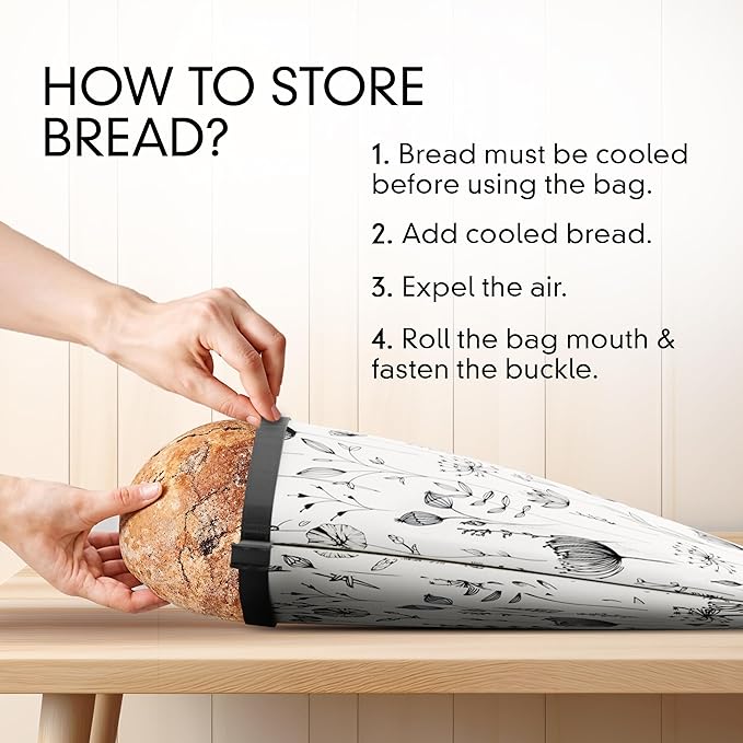 Riccle Reusable Beeswax Bread Bags for Sourdough and Homemade Bread -Pack Of 2- Durable and Waxed for Fresh Artisan Loaves Storage - Large Linen Bag for Sour Dough Home Made Breads with Zipper & Clips