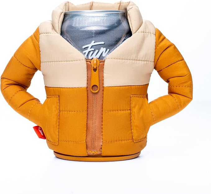 Puffin - The Puffy Beverage Jacket, Insulated Can Cooler (Honey Brown/Taco Tan)