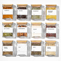 Glass Spice Jars with Bamboo Lid, 4oz Square Spice Containers for Pantry Organization, Seasoning Bottles with Labels, Spoons, Funnel for Salt Sugar