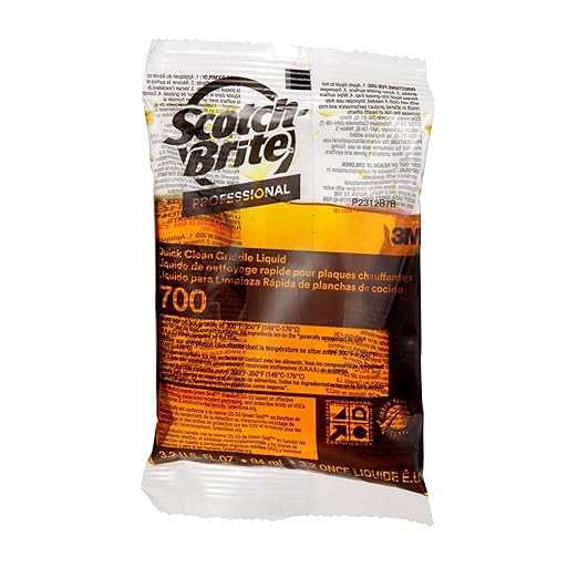 3M Scotch-Brite Griddle Cleaning, Quick Clean Liquid 700-40, 3.2 Oz Packet, 40/Pack, Heavy Duty, Cleans in 3-5 Minutes, for Baked on Food and Cooking Oils, Use on Hot or Cool Griddle