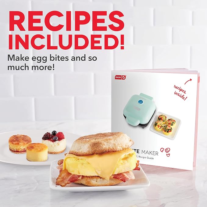 DASH Deluxe Sous Vide Style Egg Bite Maker with Silicone Molds for Breakfast Sandwiches, Healthy Snacks or Desserts, Keto & Paleo Friendly, (1 large, 4 mini) - Aqua (Pack of 8)