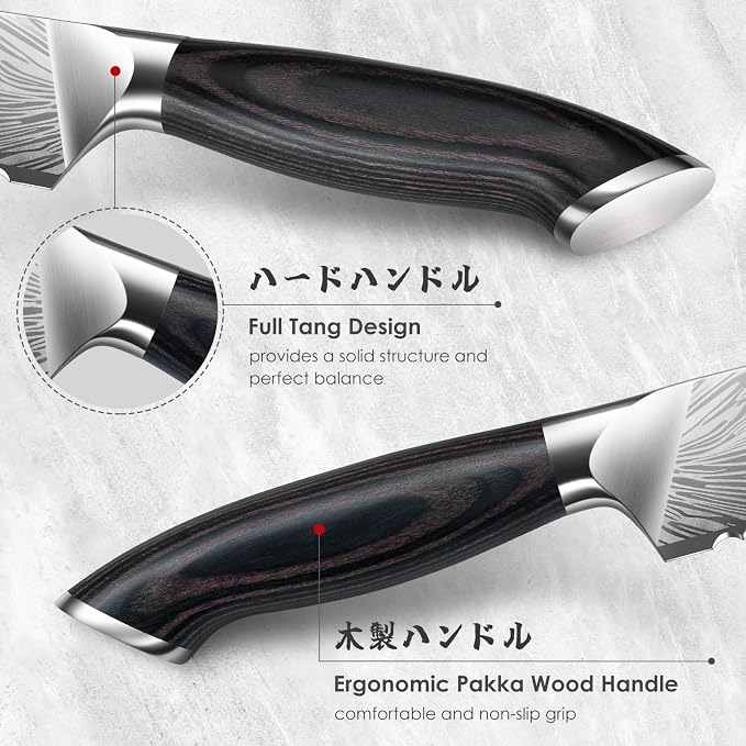 10 inch Bread Knife in Powder Steel, Serrated Bread Knife for Homemade Bread Sourdough Ultra Sharp Bread Slicer Knives with Ergonomic Pakkawood Handle for Sourdough, Turkey and Fruit