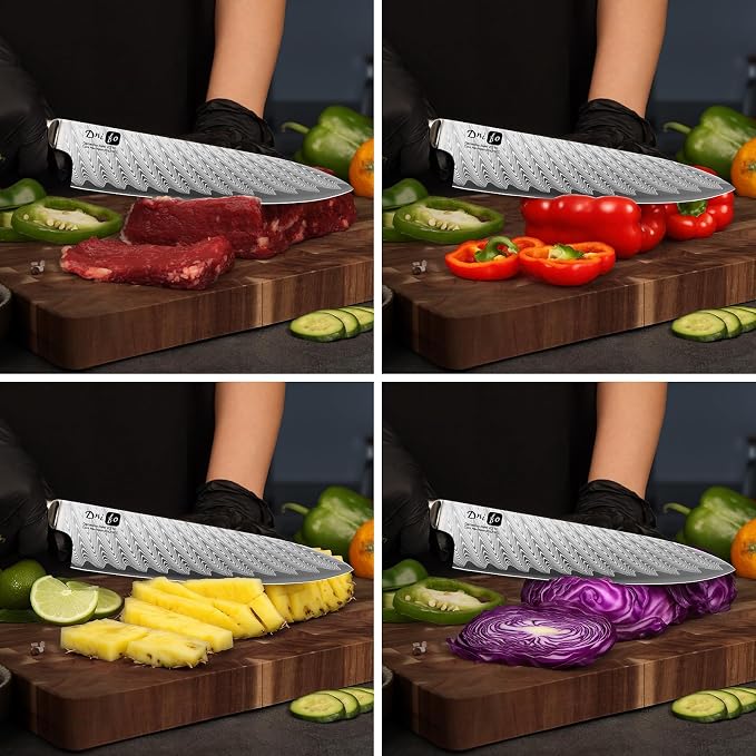 Kitchen Knife Set of 3,Damascus VG10 Steel,Ocean Blue Handle Series