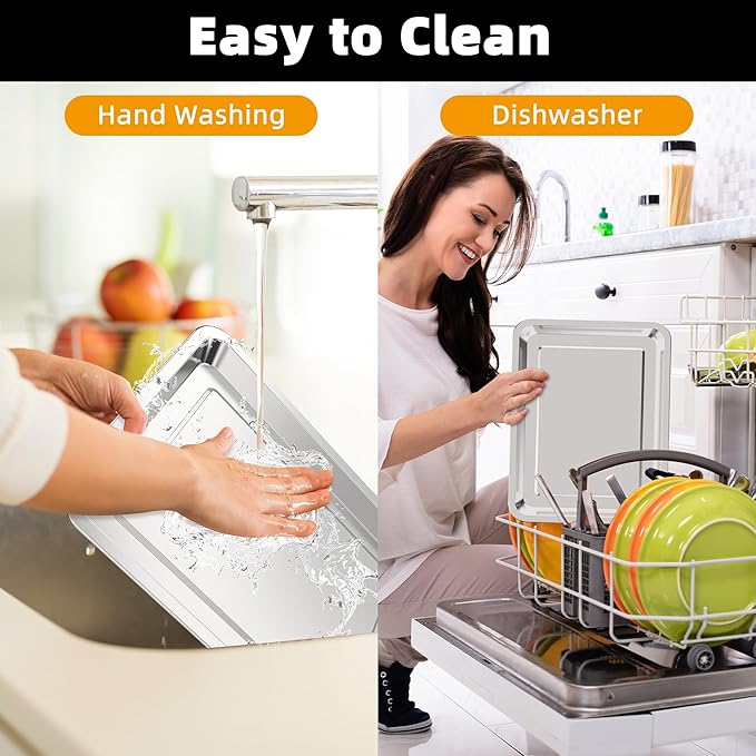 Air Fryer Basket for Oven, 2 Set Air Fryer Pan and Crisper Tray, YEPATER 18.7" x 12.8"&15.7" x 11.6"Large Size Stainless Steel Air Fryer Pan and Crisper Tray with 60 PCS Parchment Paper for Baking