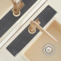 Diatomite Sink Mat around Faucet, Instant Dry Stone Sink Tray Cleaning Tools Holder Prevents Moisture Buildup, Sink Splash Guard for Bathroom Laundry Counter, Elegance Stylish Birthday Gift, Dark Gray