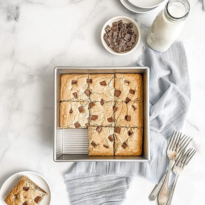 USA Pan Bakeware Nonstick Square Cake Pan,8 Inch,Aluminized Steel,(Pack of 6)