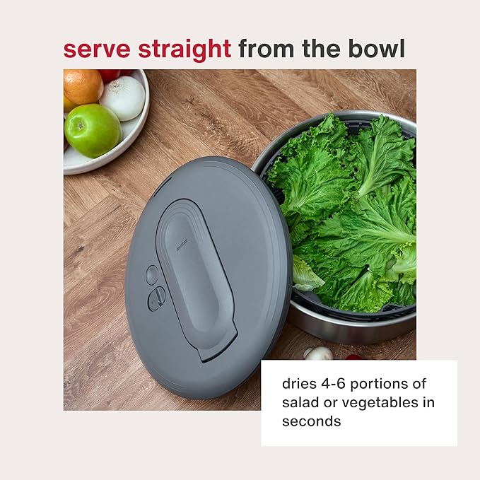 Zyliss Swift Dry Salad Spinner - Fruit Cleaner & Lettuce Spinner with Push Pump - Non-Slip Bowl - Dishwasher Safe - Large