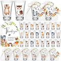 Pickmesh 50 Sets Woodland Baby Shower Party Favors Jungle Animal Shot Glasses with Thank You Tags Bags for Animal Jungle Theme Baby Shower Gender Reveal Party