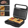 Sunvivi Pro Waffle Maker with Removable Non-stick Plates, Electric Sandwich Maker 3 in 1 Panini Press Grill, with Glass Top, Cool Touch Handle & Easy to Clean, 850W