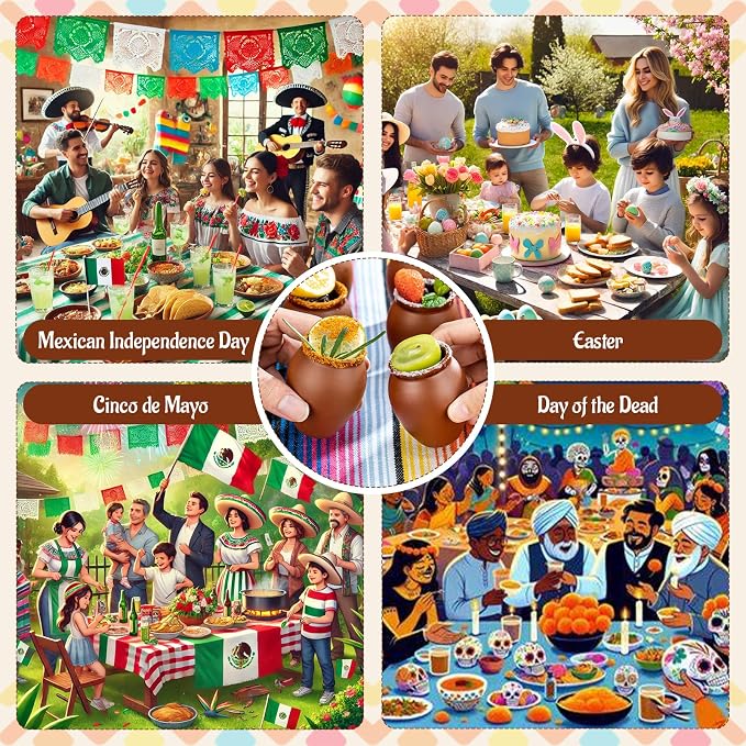 48Psc 2oz/60ml Cantaritos De Barro Mexicanos,Mini Jarritos De Barro Mexicanos Pottery Cocktail Glasses,Mexican Shot Glasses Taco Tuesday Cups For Celebration,Tequila,Margaritas