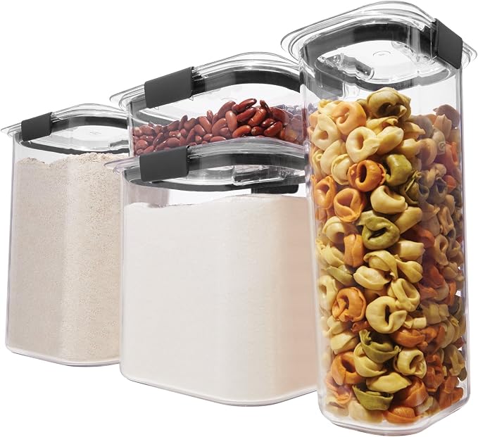 Rubbermaid Brilliance Food Storage Containers Set with Lids (4 Pieces) | Rubbermaid Brown Sugar Container