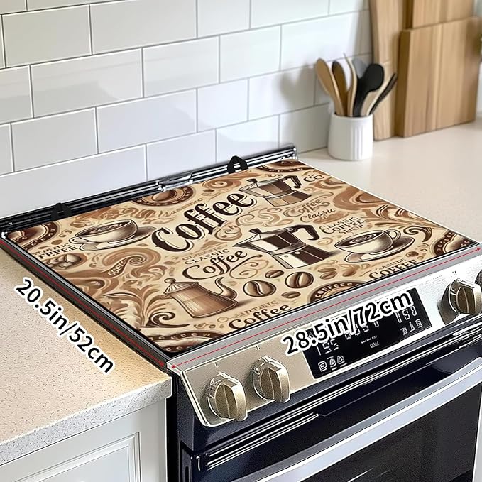 Decorative Electric Stove Top Covers, Heat Resistant Silicone Stove Cover Mat, Stove Top Protectors for Electric Flat Glass Stoves, Adds Extra Counter Space for Small Kitchens and Apartments