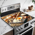 Heat-Resistant Glass Stove Top Cover with Anti-Slip Rubber Coating – Electric Stove Protector, Scratch-Resistant, Expands Counter Space, Stylish Kitchen Decor (Dessert)
