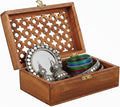 Mela Artisans Medium Polish Wooden Keepsake Box | Handmade Decorative Storage box for Jewelry, Photos & Letters| Elegant Memory & Trinket Box with Hinged Lid |Medium | Trellis Design | 7.5x4.5x3